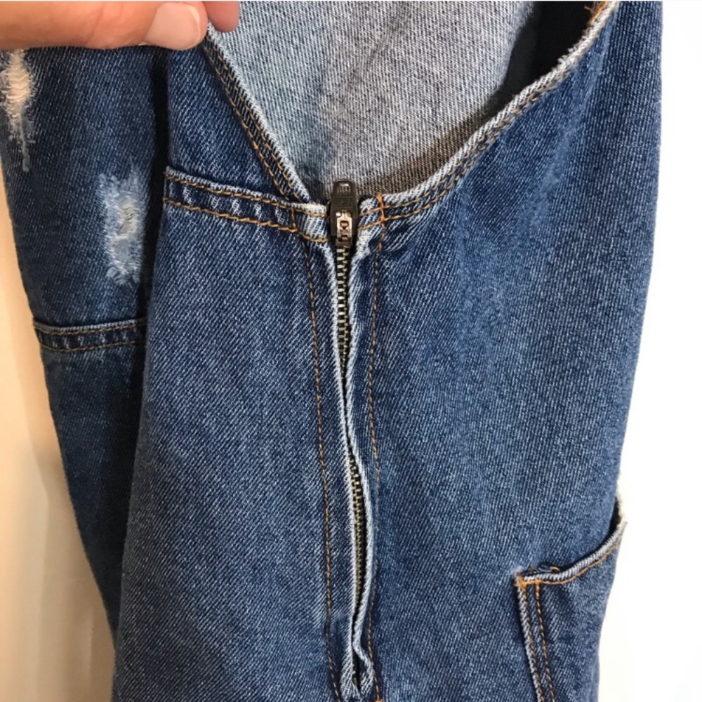 Denim Pinafore Dress - Picture 7 of 8